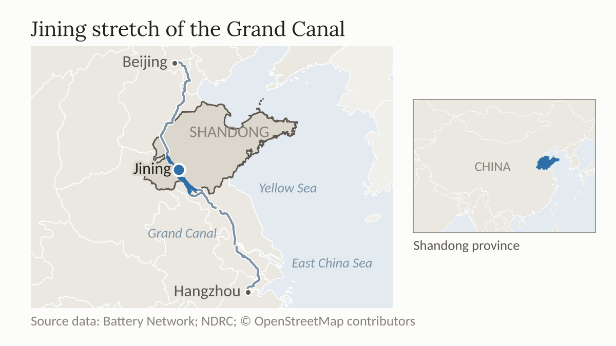 Electric cargo ship tests self-steering on China's Grand Canal
