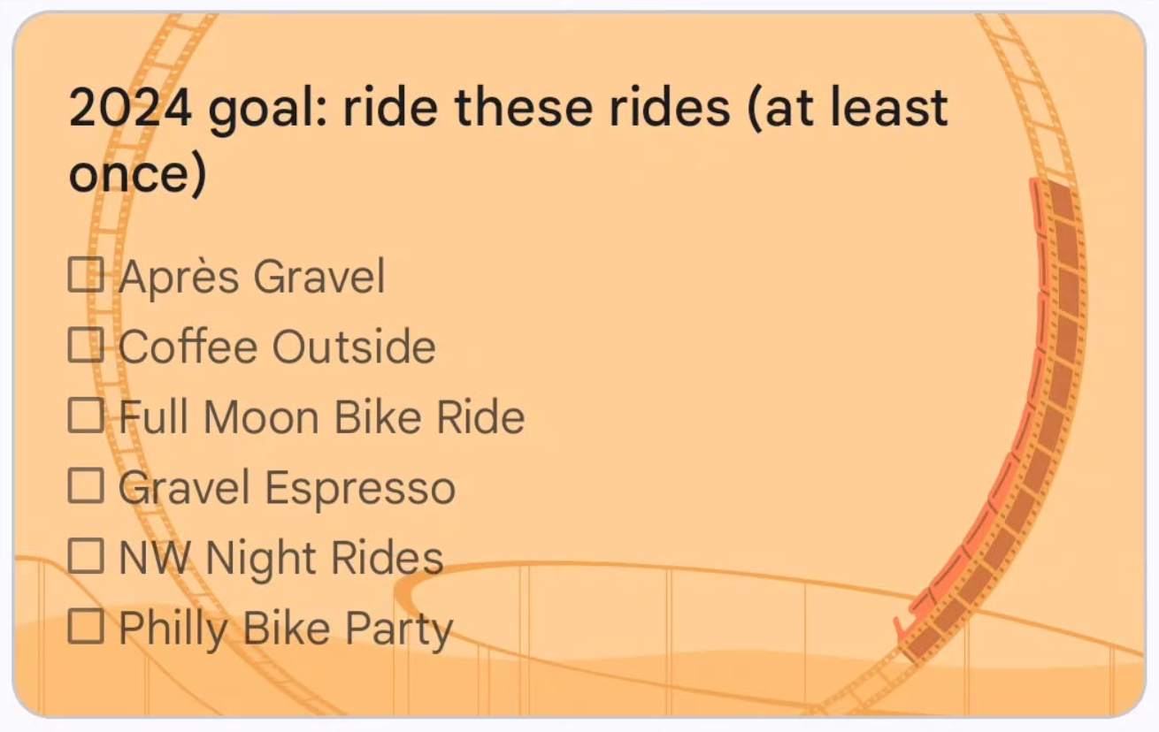 The fateful Google Note: ride these rides!