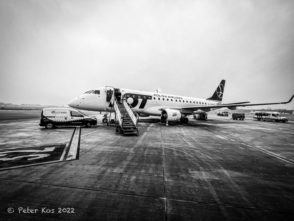 LOT Polish airlines flight #LO270 from Amsterdam to Warsaw. 