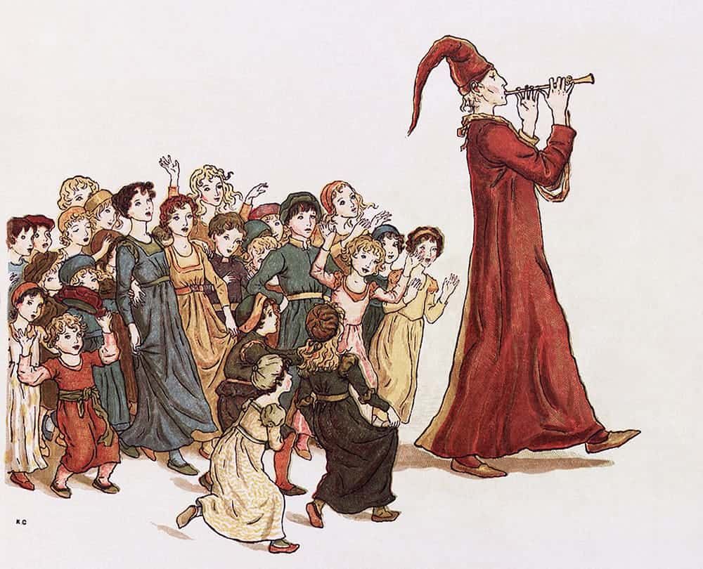 Illustration of the Pied Piper by Kate Greenaway