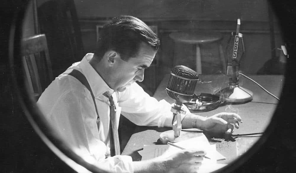 Edward R. Murrow at work with CBS, 1957