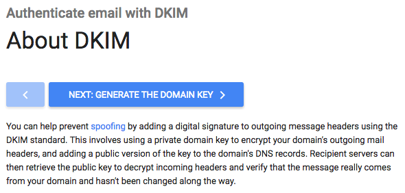 google dkim setup