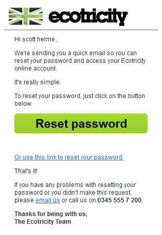 ecotricity password reset email