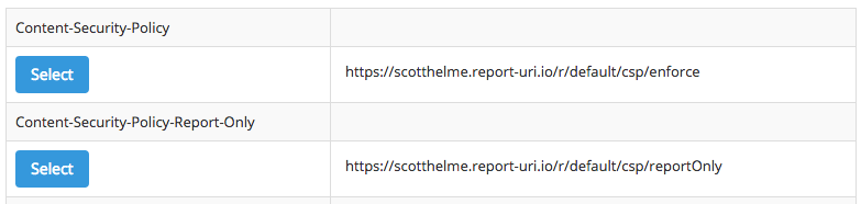CSP reporting addresses