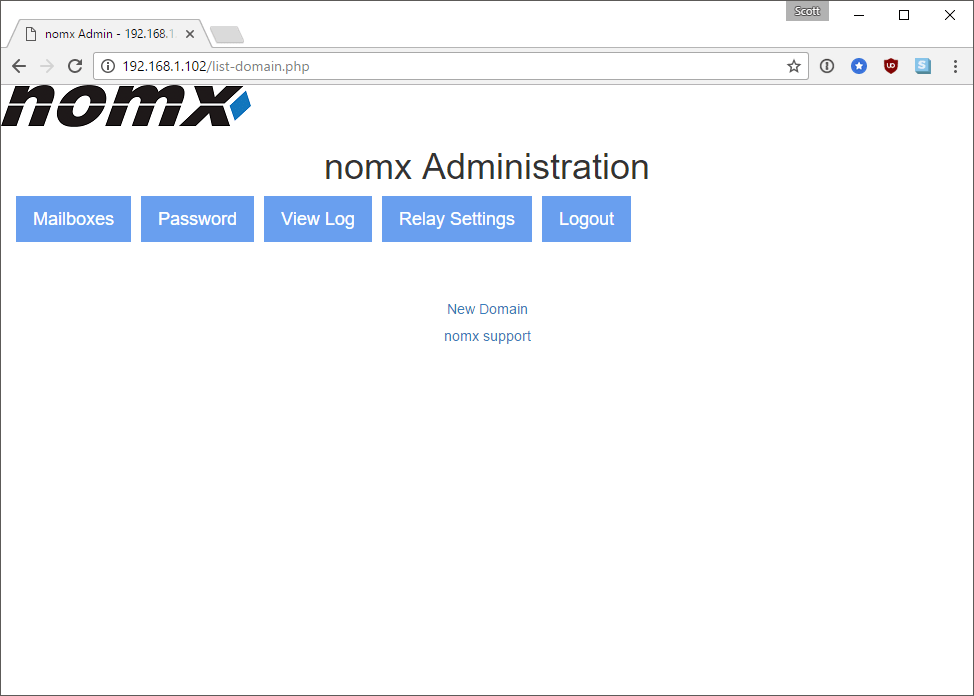 logged in home screen