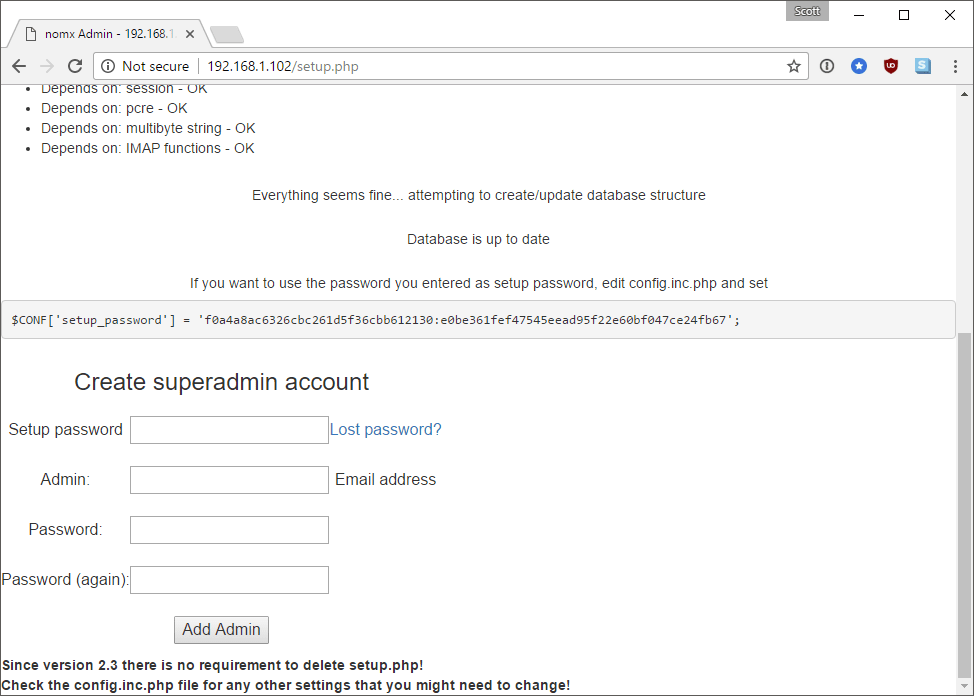 instructions to add the hash
