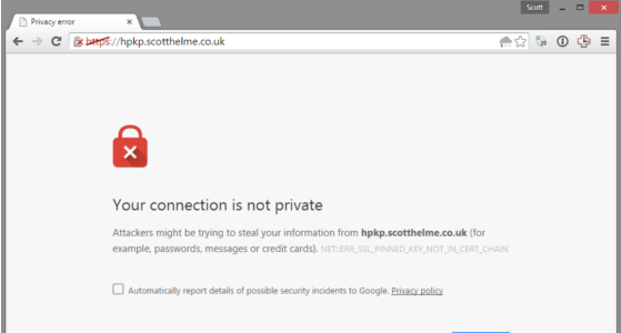 Demonstrating HPKP validation failures