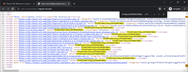 Report URI is now using CSP nonces in an enforced policy
