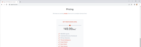 New pricing for Report URI