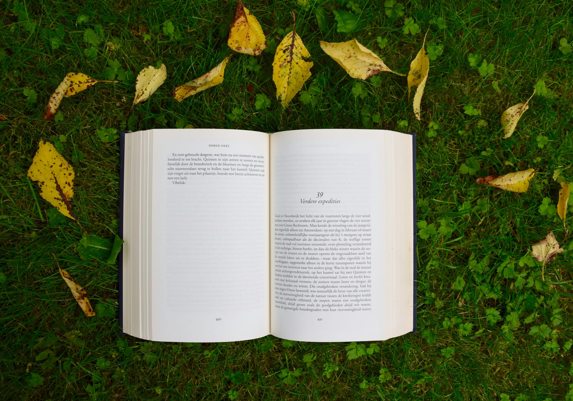 A book on the grass