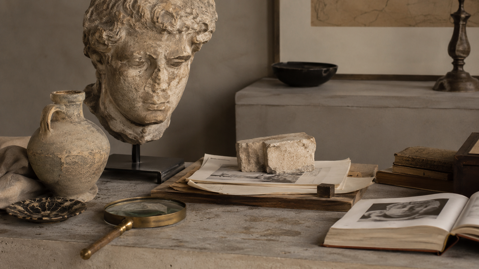 Antiques, historic objects, auction catalogues and curated design pieces selected by Atelia Circle