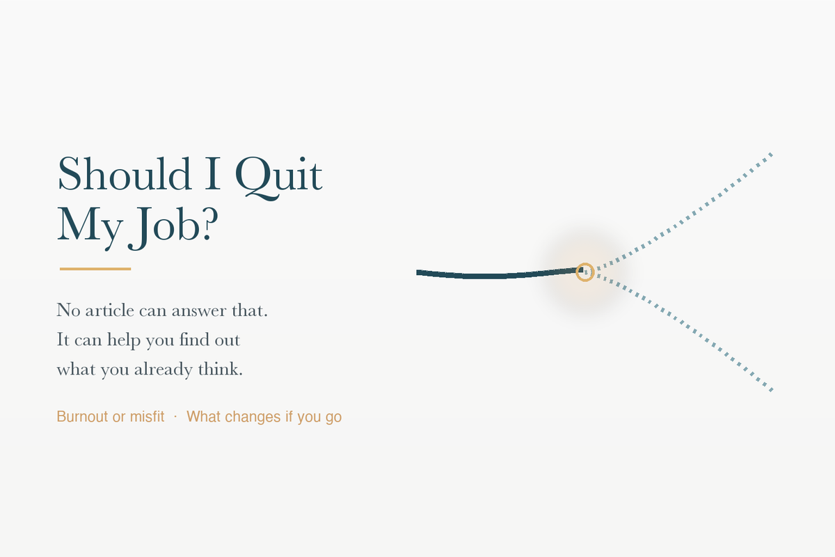 Should I Quit My Job? How to Actually Decide