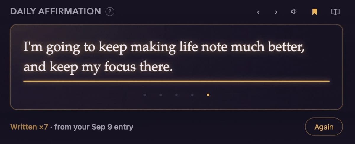 ☀️ A Life Note morning, without the journaling