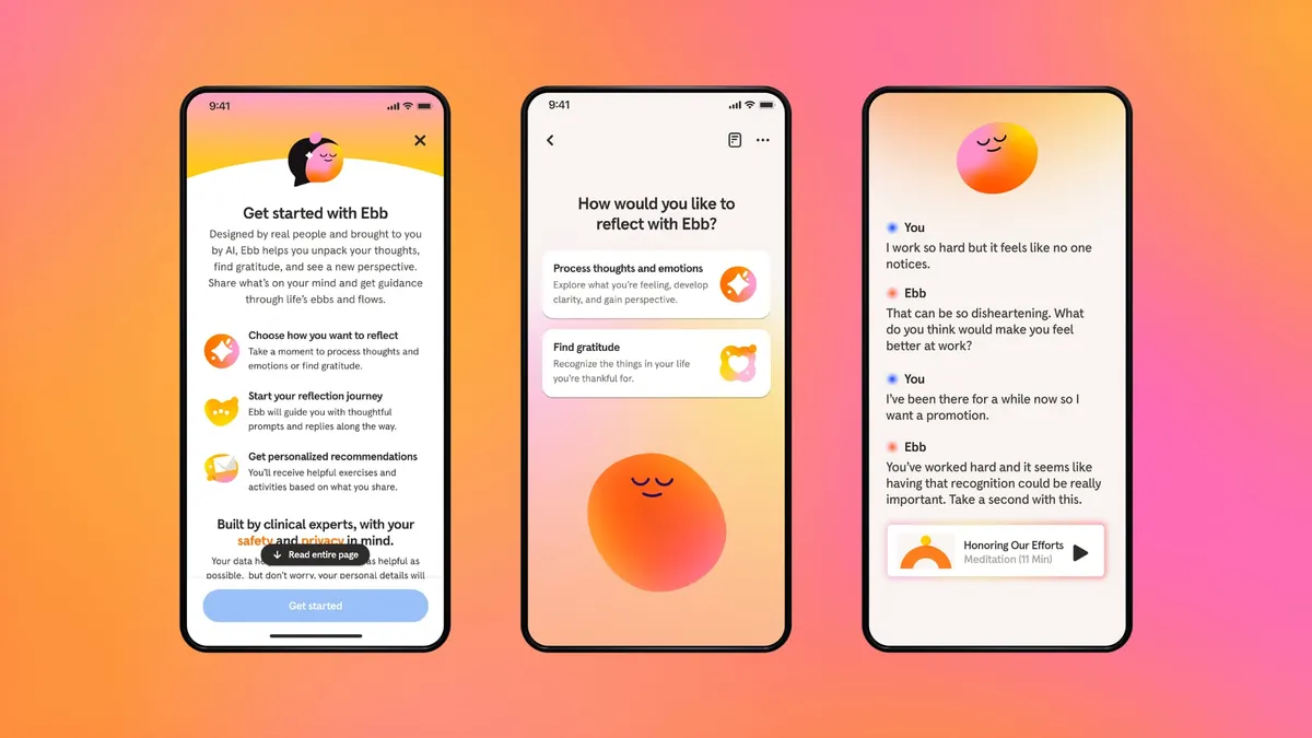 Headspace Ebb AI therapy companion