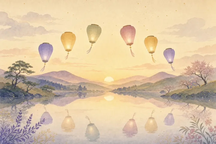 Soft Japanese-watercolor editorial illustration symbolizing best mental health apps