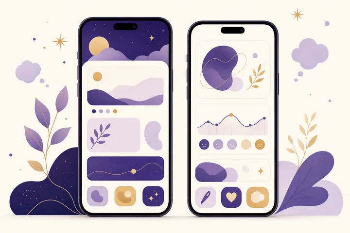 The best journaling apps of 2026 shown on two phones — from AI-guided reflection to mood tracking.