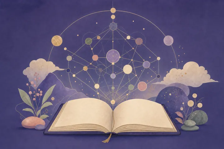 Soft Japanese-watercolor editorial illustration symbolizing mindsera review