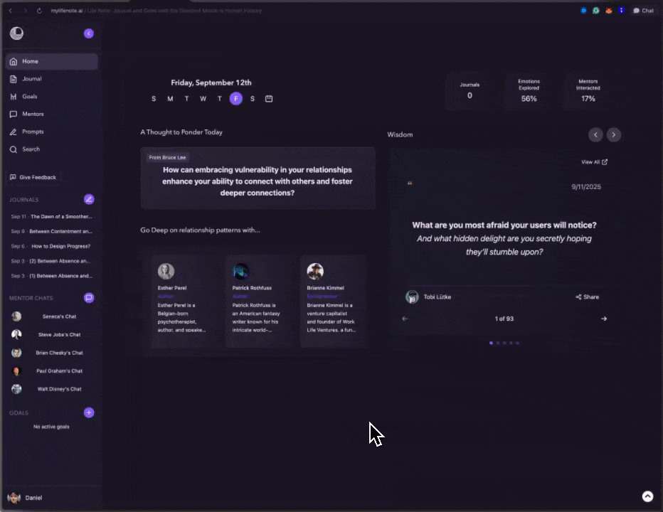 Life Note web app demo