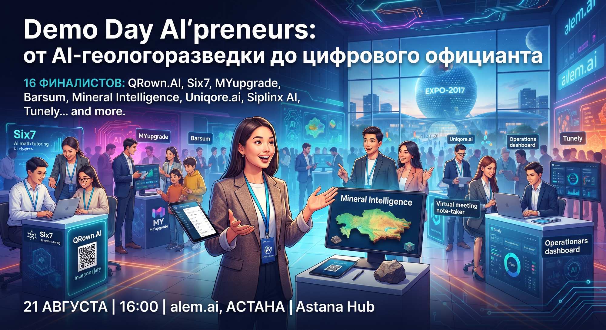 От AI-геологоразведки до цифрового официанта: 16 стартапов представят на Demo Day AI'preneurs в Астане