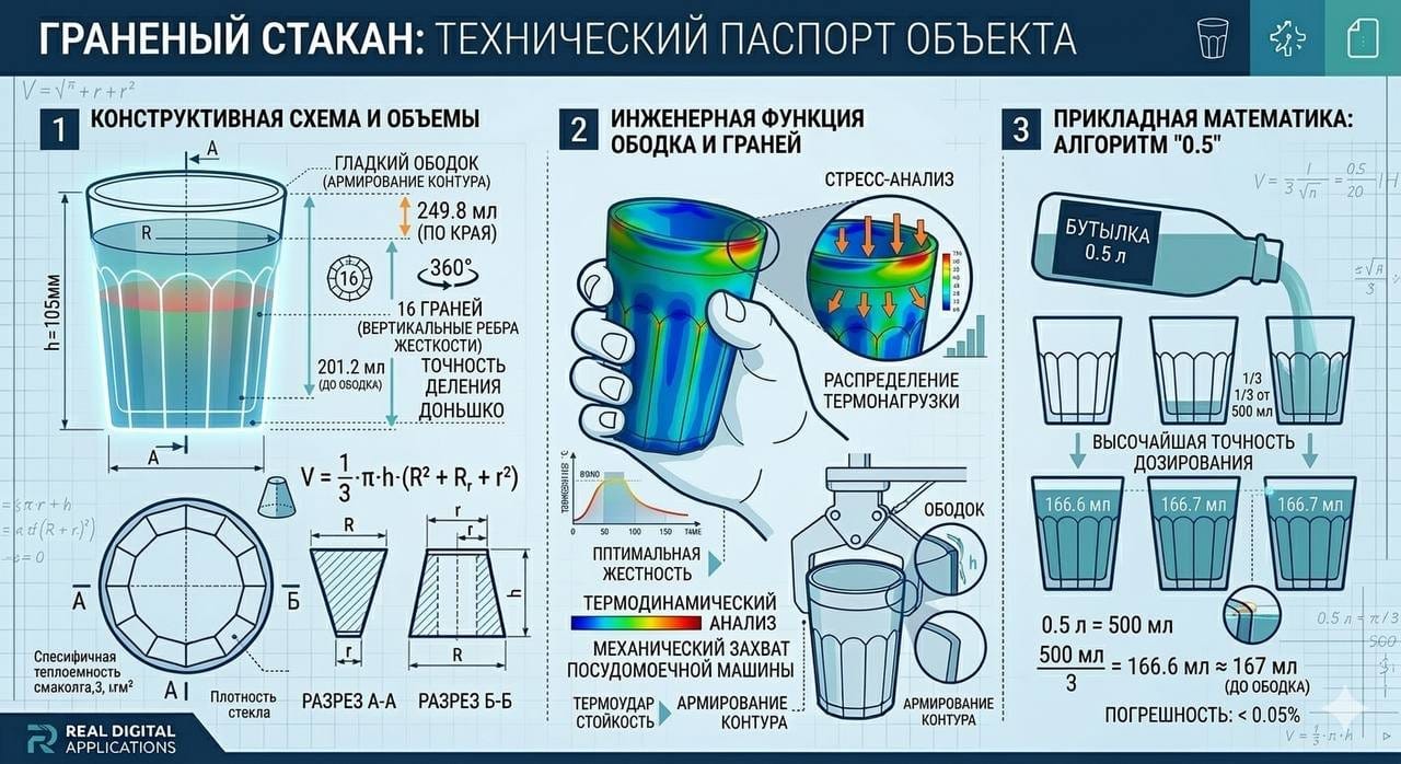 Қырлы стакан: өнеркәсіптік инжиниринг нысаны