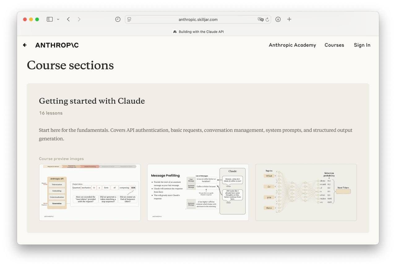 Anthropic открыла бесплатную академию: 12 программ по Claude API