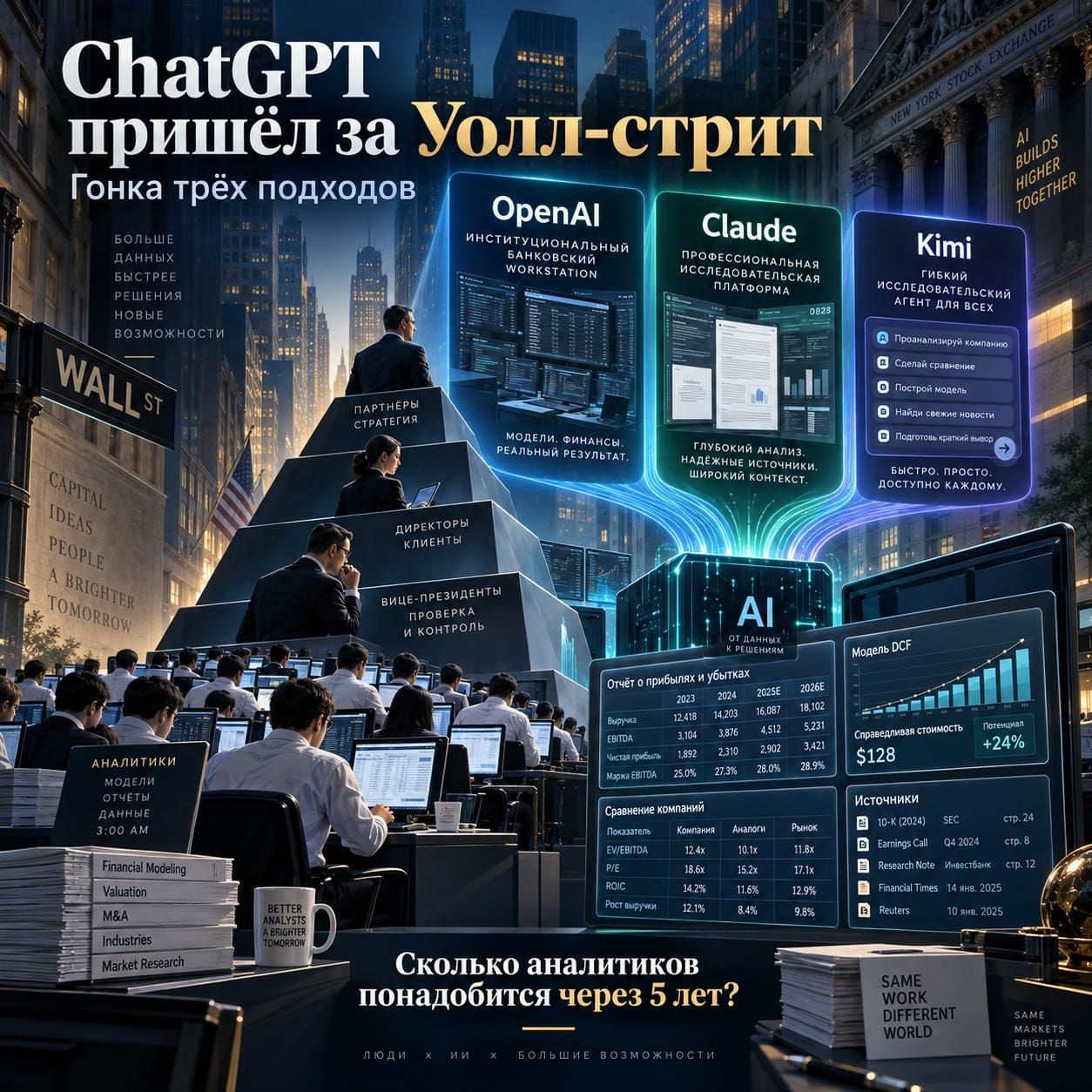 ChatGPT на Уолл-стрит: три подхода к финансовой аналитике