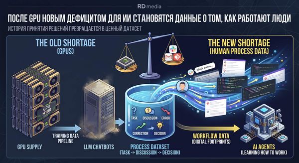 После GPU новым дефицитом для ИИ становятся данные о том, как работают люди