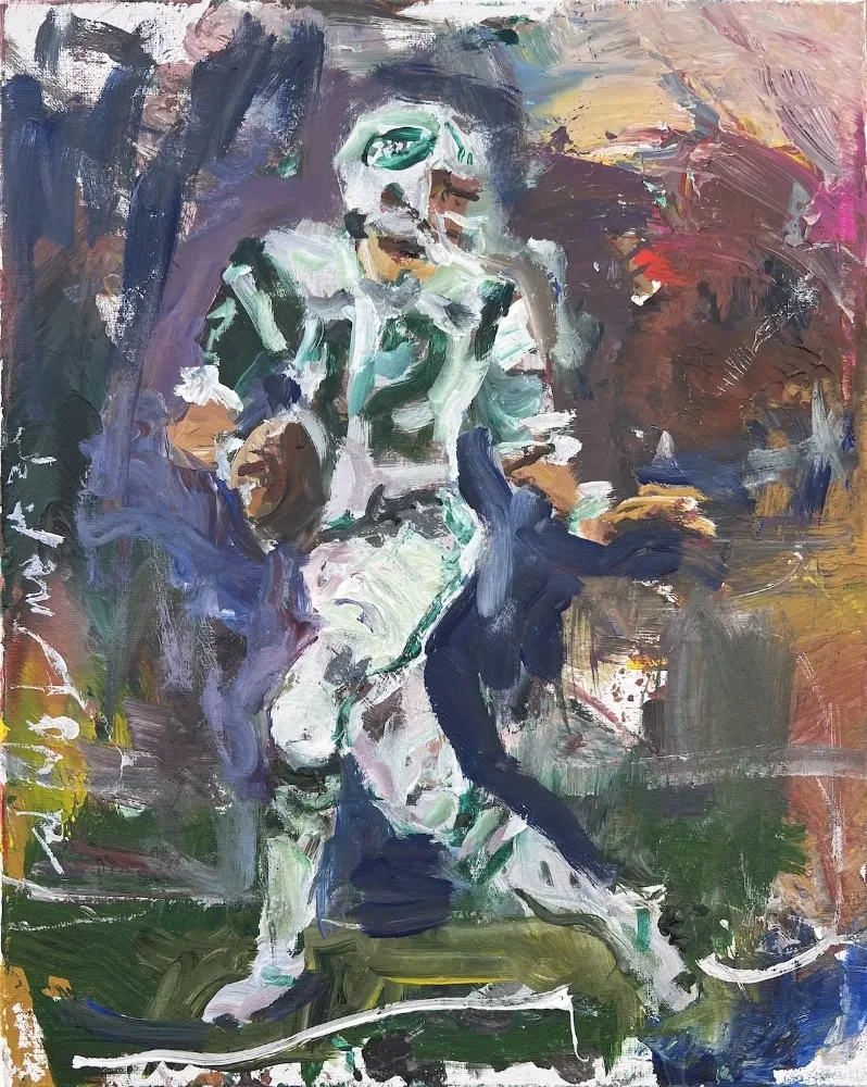 Original painting with Joe Namath of the New York Jets