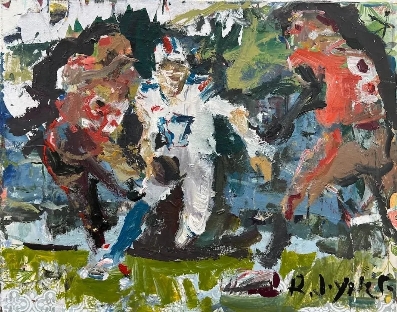 Josh Allen Buffalo Bills quarterback ready to pass original painting, acrylic sports art by Robert Joyner
