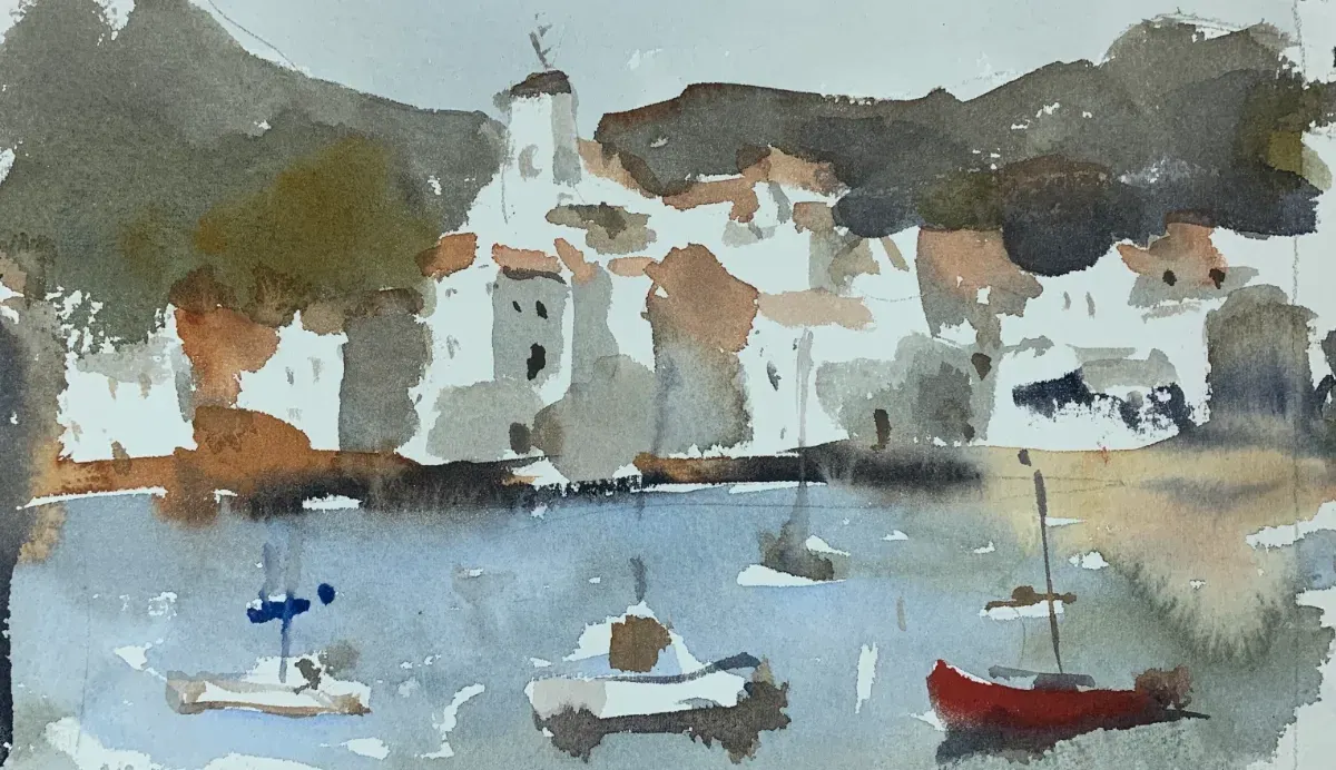 Negative Space Watercolor Painting: Easy Landscape Tutorial