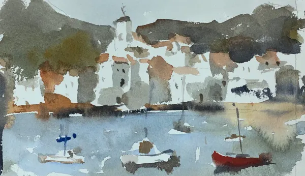 Negative Space Watercolor Painting: Easy Landscape Tutorial