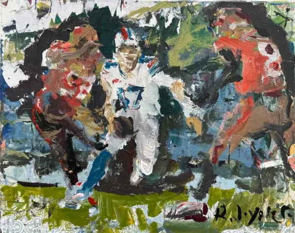 Original Buffalo Bills Painting with Josh Allen