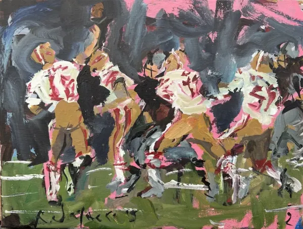 Original San Francisco 49ers Paintings featuring Montana era game