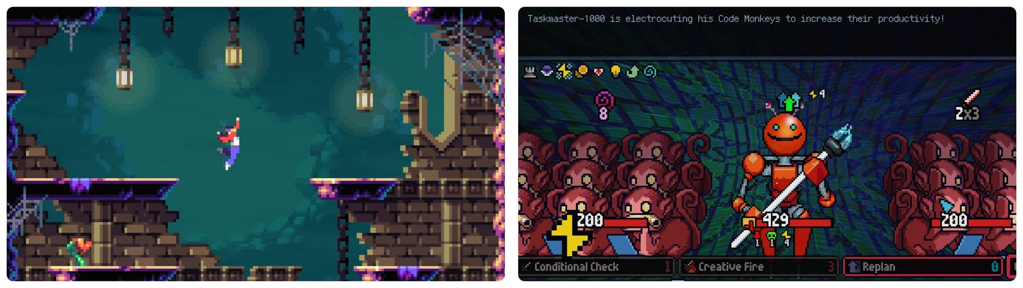 Cinematic Pixel sci-fi adventure set in the midst of a rebellion — “LUNARK” // The game industry is a cutthroat place. Fight your way up the corporate ladder! — “Crush The Industry”