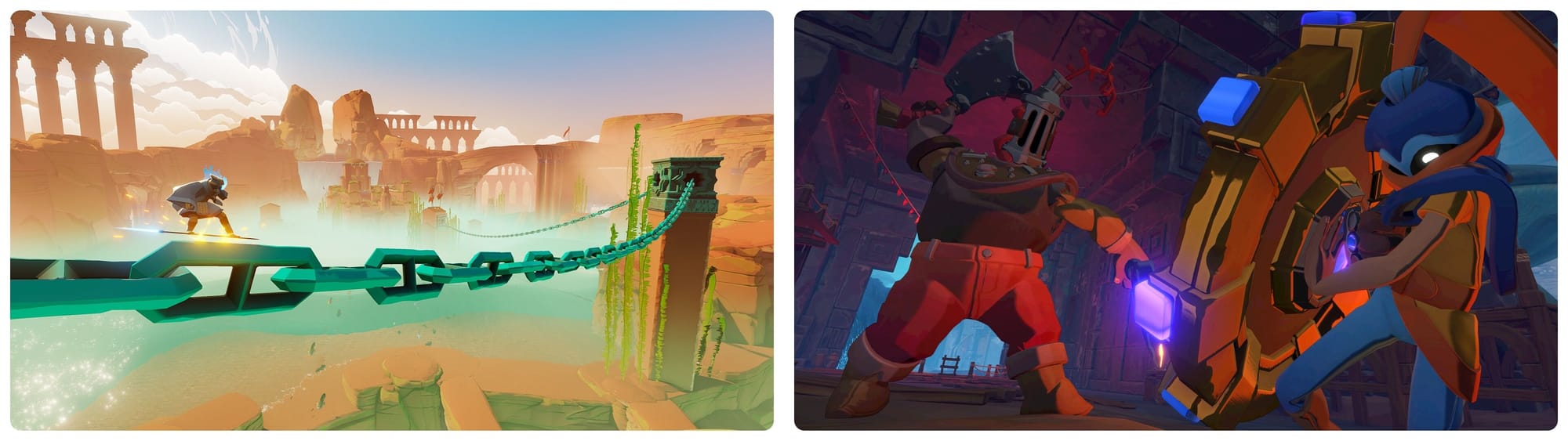 Surf across magnificent waves of sand and glistening waters on an epic quest — “Sword of the Sea” // play as an aspiring knight in search of their missing mentor, Sir Lionstone — “The Knightling”