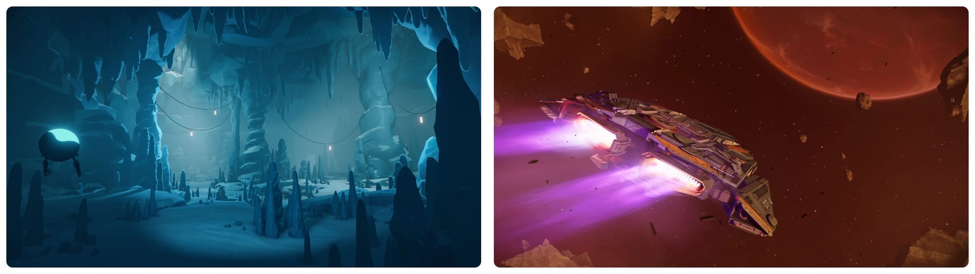 What was it that cut your plane clean in two... and what is making those noises after dark. — “Arctic Awakening” // Transition seamlessly from crewing the ship to on-foot exploration and space walks. — “Jump Space”