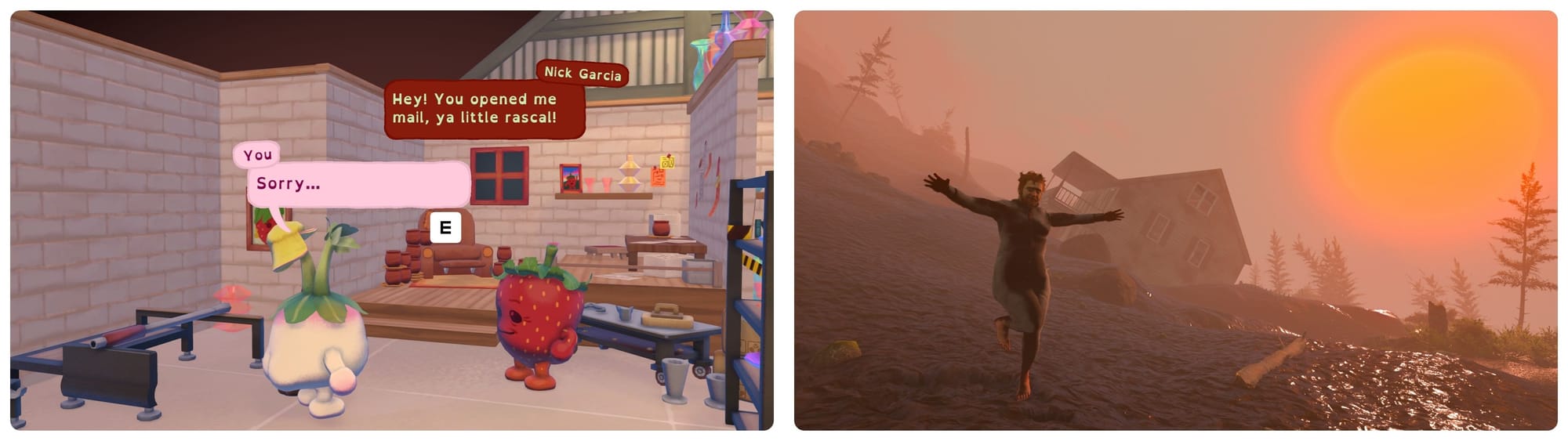Play as a turnip with a big juicy bum delivering mail — “Letters To Arralla” // One day he discovers a power he never knew he had… putting one foot in front of the other. — “Baby Steps”