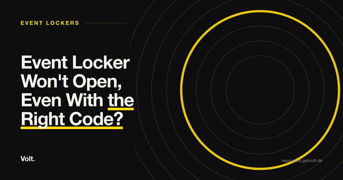 Event Locker Won't Open, Even With the Right Code?