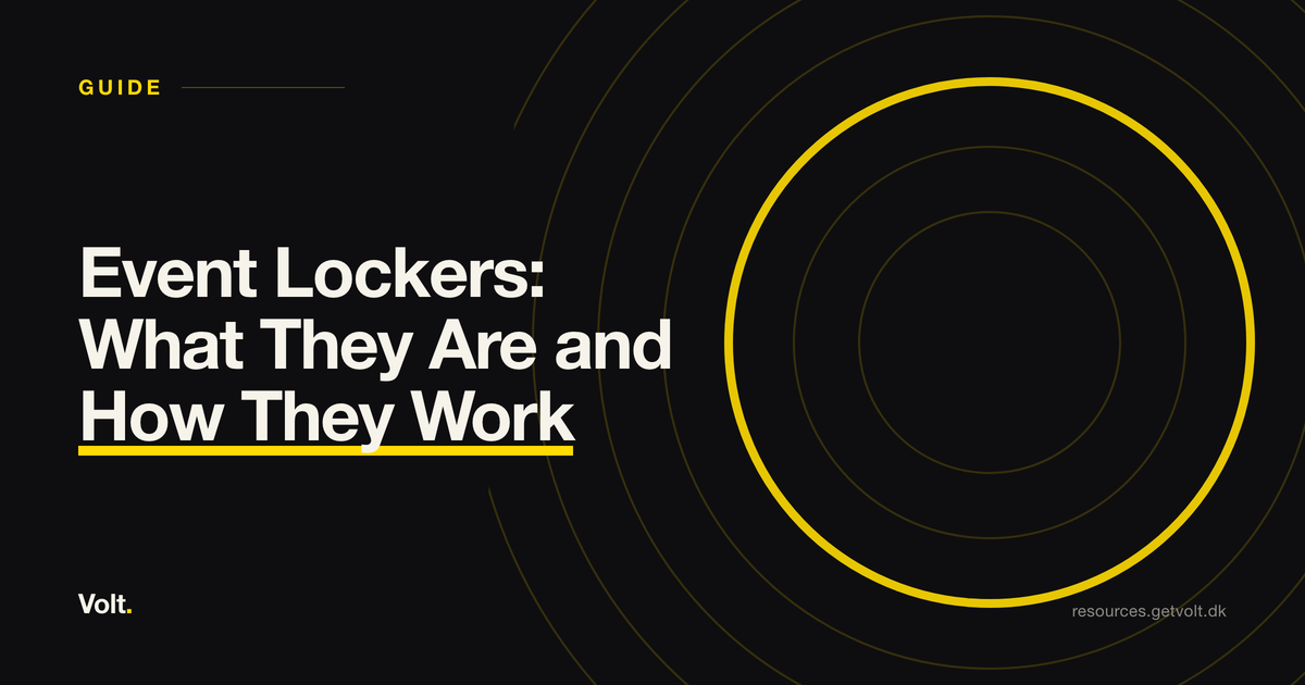 Volt Event Lockers at a festival, code-locked storage banks on site