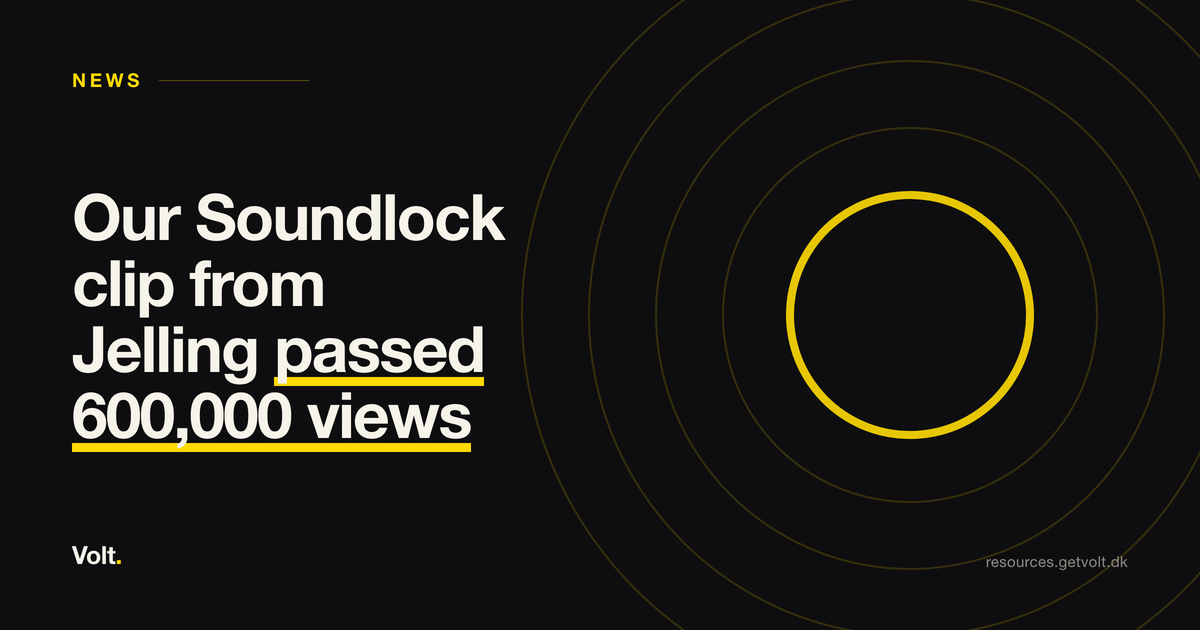 Our Soundlock clip from Jelling passed 600,000 views