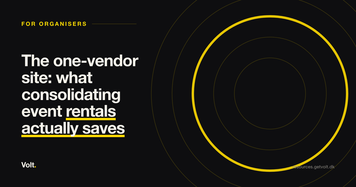 The one-vendor site: what consolidating event rentals actually saves