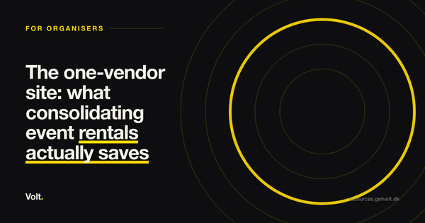 The one-vendor site: what consolidating event rentals actually saves