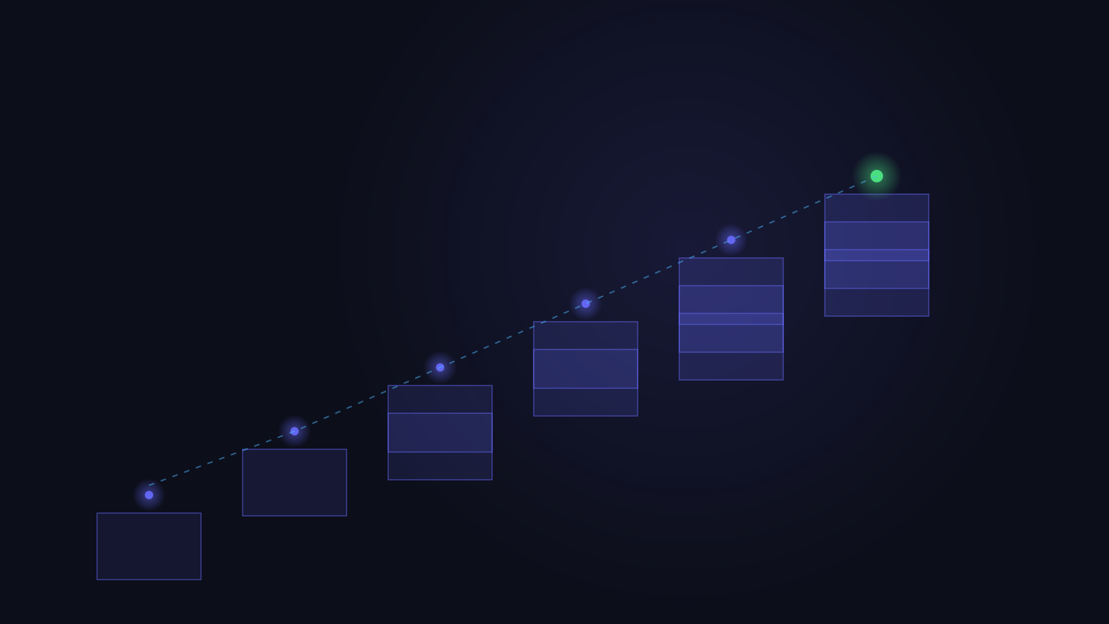 Progression par etapes, illustration abstraite