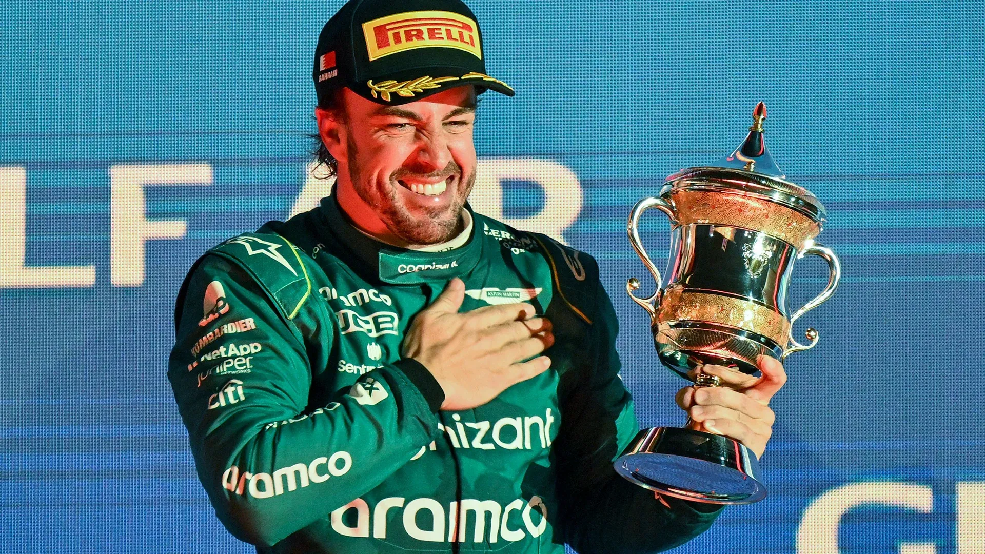 Fernando on the Podium in Bahrain for the first time since 2021