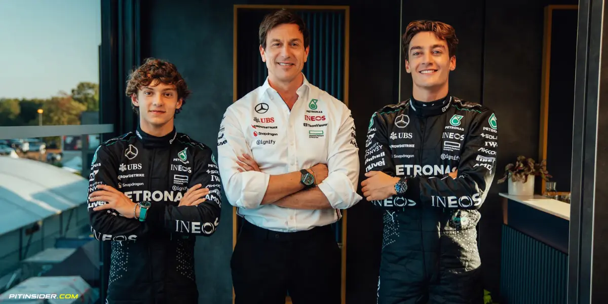 Kimi Antonelli,Toto Wolff and George Russell-Pitnsider.com