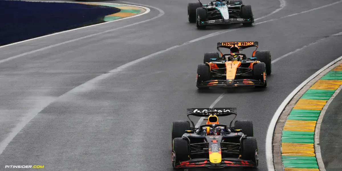 Max Verstappen, Oscar Piastri, George Russell-Red Bull Content Pool