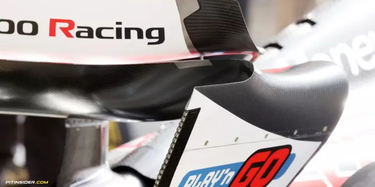 Haas VF-24 rear wing detail-Pitinsider.com