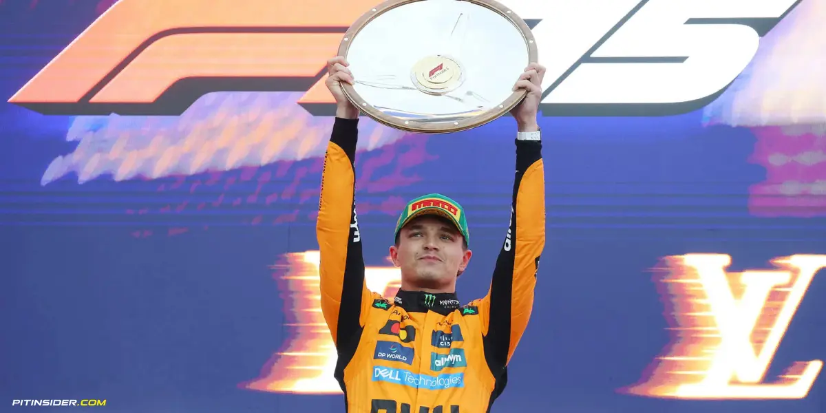Lando Norris celebrating his win at the 2025 Australian GP-pitinsider.com 