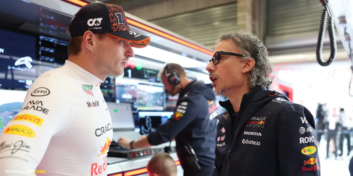 Max Verstappen and Laurent Mekies-Pitinsider.com