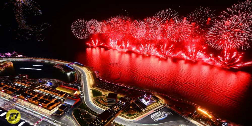 Fireworks celebrating after the 2023 Saudi Arabian Grand Prix-Getty Images / Red Bull Content Pool